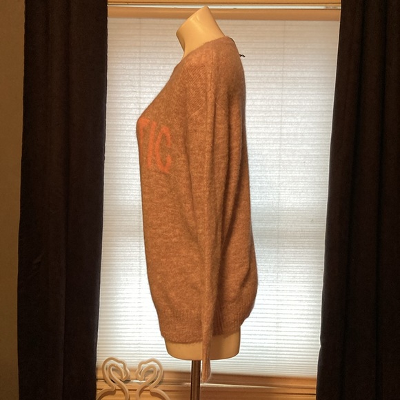 For The Republic fuzzy purple sweater with knit “ECLECTIC” graphic size S NWT - Picture 5 of 7